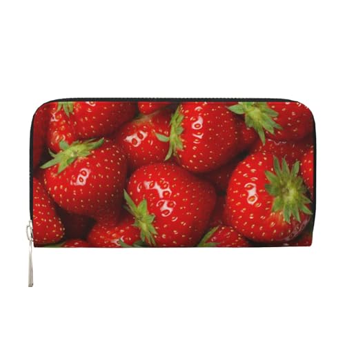 Bocvgbbrd Red Strawberry Fruit Herren Leder Geldbörsen Herren Geldbörsen Herren Geldbörsen UK Kartenhalter Dokumentenbörsen Damengeldbörsen Ledergeldbörsen Geldbörse, Schwarz , Einheitsgröße, Modern von Bocvgbbrd