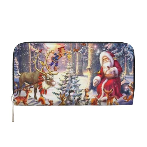 Bocvgbbrd Santa and His Partner Herren Leder Geldbörsen Herren Geldbörsen Herren Geldbörsen UK Kartenhalter Dokumentengeldbörsen Damengeldbörsen Ledergeldbörsen Portemonnaie, Schwarz , Einheitsgröße, von Bocvgbbrd