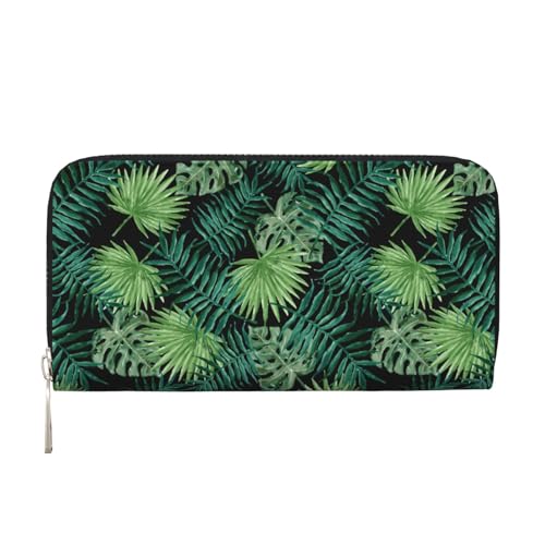 Bocvgbbrd Transparent Palmblatt Muster Herren Leder Geldbörsen Herren Geldbörsen Herren Geldbörsen UK Kartenhalter Dokumentengeldbörsen Damengeldbörsen Ledergeldbörsen Portemonnaie, Schwarz , von Bocvgbbrd