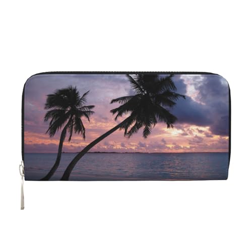 Bocvgbbrd Tropical Palm Tree Herren Leder Geldbörsen Herren Geldbörsen Herren Geldbörsen UK Kartenhalter Dokumentenbörsen Damengeldbörsen Ledergeldbörsen Portemonnaie, Schwarz , Einheitsgröße, Modern von Bocvgbbrd