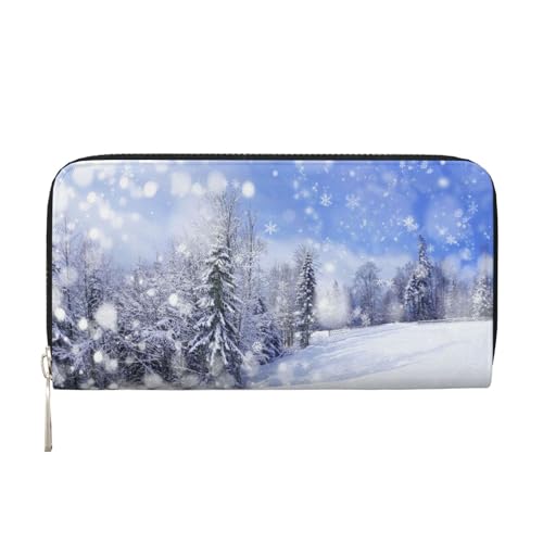 Bocvgbbrd Winterlandschaft Herren Leder Geldbörsen Herren Geldbörsen Herren Geldbörsen UK Kartenhalter Dokumentengeldbörsen Damengeldbörsen Ledergeldbörsen Portemonnaie, Schwarz , Einheitsgröße, von Bocvgbbrd