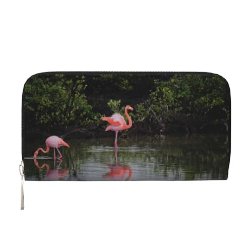 Bocvgbbrd Zwei Flamingos Herren Leder Geldbörsen Herren Geldbörsen Herren Geldbörsen UK Kartenhalter Dokumentengeldbörsen Damengeldbörsen Ledergeldbörsen Portemonnaie, Schwarz , Einheitsgröße, Modern von Bocvgbbrd