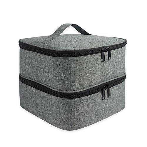 Boczif Dunkle Nagel Aktentasche, Double Deck Dwart Dunkle Lederlager. Geeignet für getrocknete Nagelblätter und 30 Flaschen geschnitten, um in Nagellack zu verwenden(Grau) von Boczif