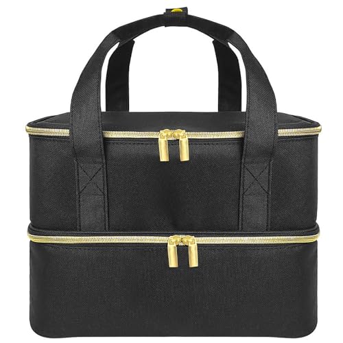 Boczif Nagellack Tragetasche, Doppelschicht Nagellack Aufbewahrungstasche- Passt Nageltrockner Lampe und 40 Flaschen (15ml/0.5 FL.oz), Nagellack Organizer Tasche für Maniküre Set von Boczif