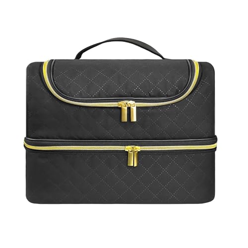 Nagellack Tragetasche, Doppelschicht Nagellack Aufbewahrungstasche- Passt Lampe und 60 Flaschen (15ml/0.5 FL.oz), Organizer Tasche für Maniküre Set (schwarz, 60-Flaschen) von Boczif