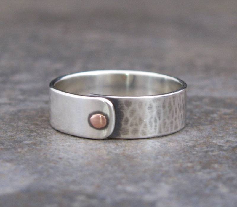 Weihnachtsverkauf 15 % Sale Wird Automatisch An Der Kasse Angewendetkupfer Genietet Sterlingsilber Ring von BodeesJewelry