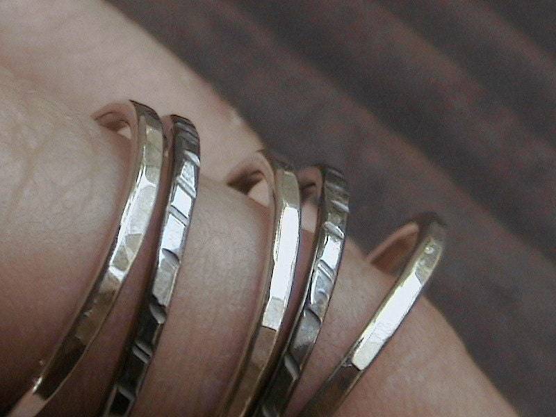 Set Aus 5 Sterling Silber Ringen Zum Stapeln von BodeesJewelry