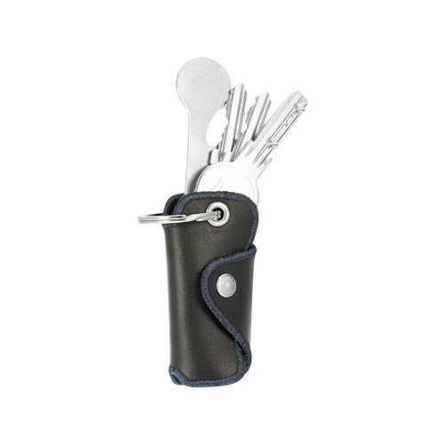 Bodesa Valore Handgeflochtene Echtleder-Schlüsseltasche | Schlüsseletui mit Einkaufswagenlöser | Key Organizer für 1-5 Schlüssel | Schlüsselanhänger mit Flaschenöffner von Bodesa Valore