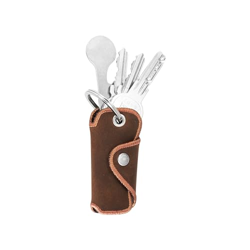 Bodesa Valore Handgeflochtene Echtleder-Schlüsseltasche | Schlüsseletui mit Einkaufswagenlöser | Key Organizer für 1-5 Schlüssel | Schlüsselanhänger mit Flaschenöffner von Bodesa Valore