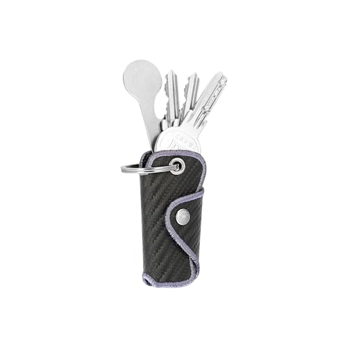 Bodesa Valore Handgeflochtene Echtleder-Schlüsseltasche | Schlüsseletui mit Einkaufswagenlöser | Key Organizer für 1-5 Schlüssel | Schlüsselanhänger mit Flaschenöffner von Bodesa Valore