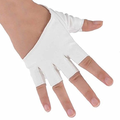 Bodhi2000® Damen-Fäustlinge aus Kunstleder, Halbfinger-Handschuhe Gr. Einheitsgröße, weiß von Bodhi2000