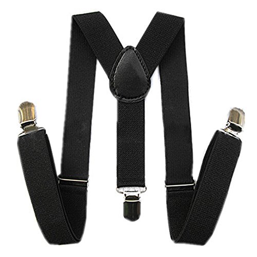 Bodhi2000 Reizende Hosenträger mit Y-Rücken, elastisch, verstellbar, für Jungen und Mädchen Gr. One size, Schwarz von Bodhi2000