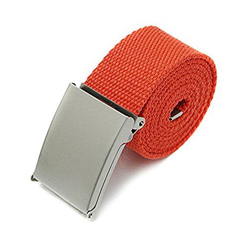 Bodhi2000 Unisex-Gürtel aus Segeltuch für Herren, Damen, Jungen, Militär-Stil, Gurtband, Metallschnalle Gr. One size, Orange von Bodhi2000