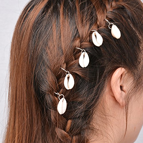 bodhi2000 20 Haarringe/Haarclips für Frauen und Mädchen mit Hand-, Kreuz-, Muschel-, Blatt-Anhänger, Haarschmuck für Zöpfe von Bodhi2000