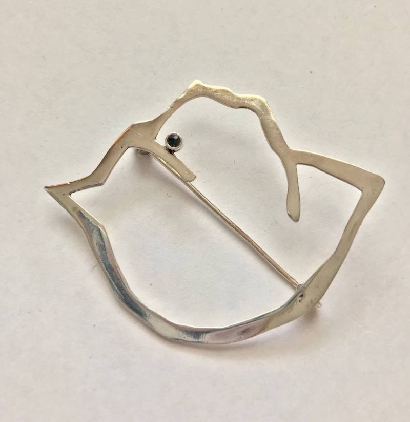 Vintage Sterling Silber Und Saphir Offene Rose Handwerker Gemacht Pin Brosche Vintage Sterling Silber Und Saphir Offene Rose Handwerker Gemacht Pin Brosche von BodhisJunque