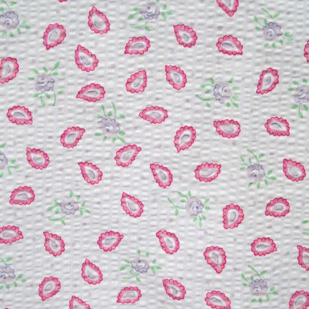 Seeger Baumwollstoff Kleiner Blumendruck Paisley Barbie Rosa Auf Weiß Baby Projekt Kinderprojekt Kleid Bettbezug Bettüberwurf Quilting von BodikianTextiles