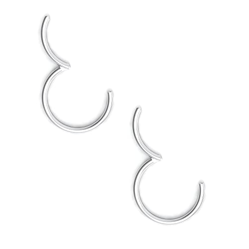 Body CAC 2 Stück-0,8mm × 6mm Mini-Nasenringe aus Chirurgenstahl für Frauen, Edelstahl, Helix-Piercing, Knorpel, Tragus-Ohrringe von Body CAC