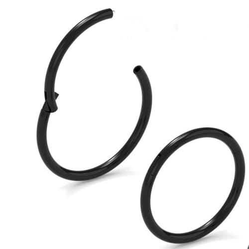 Body CAC Schwarz 2 Stück-1,0mm×7mm Damen-Nasenringe aus chirurgischem Stahl mit Scharnier, Edelstahl-Ohrring, Piercing, Helix, Knorpel, Tragus-Ohrringe Body CAC Schwarz 2 Stück-1,0mm×7mm Damen-Nasenringe aus chirurgischem Stahl mit Scharnier, Edelstahl-Ohrring, Piercing, Helix, Knorpel, Tragus-Ohrringe von Body CAC