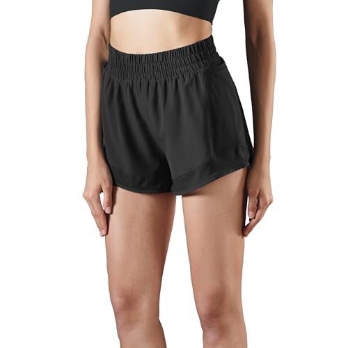 Body Conscious Sport Shorts Damen Kurze Sporthose, Laufhose High Waist 2 in 1 mit Tasche, Running Shorts für Fitness Joggen Gym-S von Body Conscious