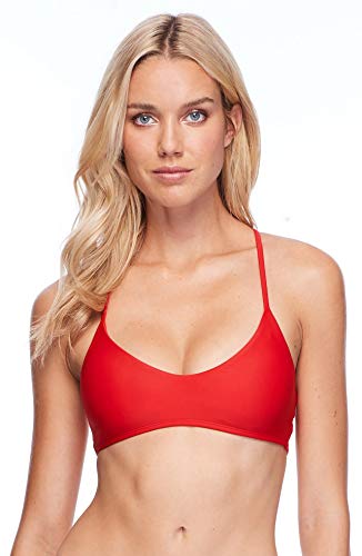 Body Glove Damen Alani Solid Strappy Back Halter Bikini Top Swimsuit Bikinioberteil, Smoothie True Red, Large von Body Glove