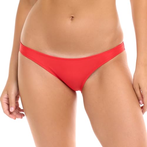 Body Glove Damen Basic Solid Fuller Coverage Bikini Bottom Swimsuit Bikinihose, Smoothie True Red, Small von Body Glove