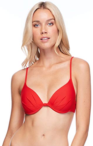 Body Glove Damen Greta, Push-Up-Bikinioberteil mit Bügeln, einfarbig Bikini, Smoothie True Red, S von Body Glove