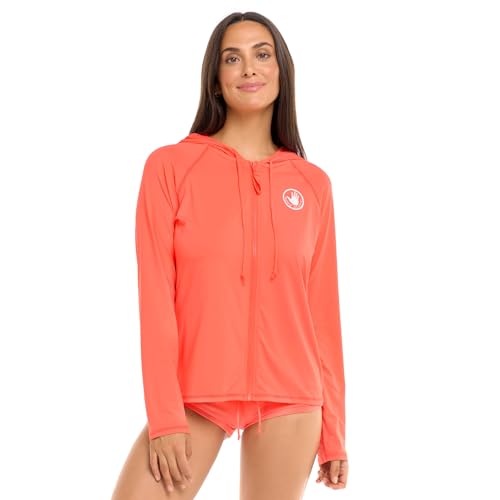 Body Glove Damen Mandie Rashguard mit Reißverschluss vorne, LSF 50 Rash-Guard-Shirt, Abendrot, Medium von Body Glove