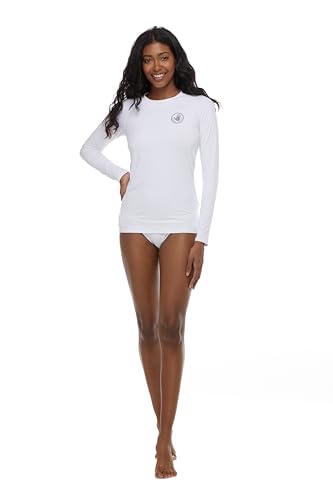 Body Glove Damen Sleek Solid Long Sleeve Rashguard with UPF 50+ Rash Guard Hemd, Smoothies Snow, X-Small Body Glove Damen Sleek Solid Long Sleeve Rashguard with UPF 50+ Rash Guard Hemd, Smoothies Snow, X-Small von Body Glove