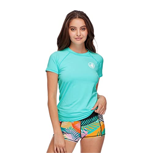 Body Glove Damen Smoothies In-Motion Short Sleeve Rashguard with UPF 50+ Rash-Guard-Shirt, Sea Mist, Large von Body Glove