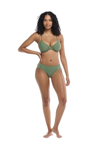 Body Glove Damen Smoothies Nuevo Contempo Solid Full Coverage Bottom Badeanzug Bikini-Unterteile, Cactus, Large von Body Glove