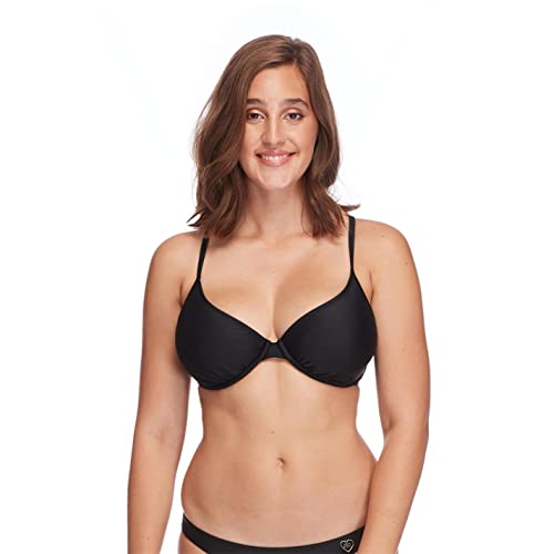 Body Glove Damen Standard Smoothies Solo Solid Bügel D D D E F Cup Bikini Top Badeanzug, schwarz, E von Body Glove