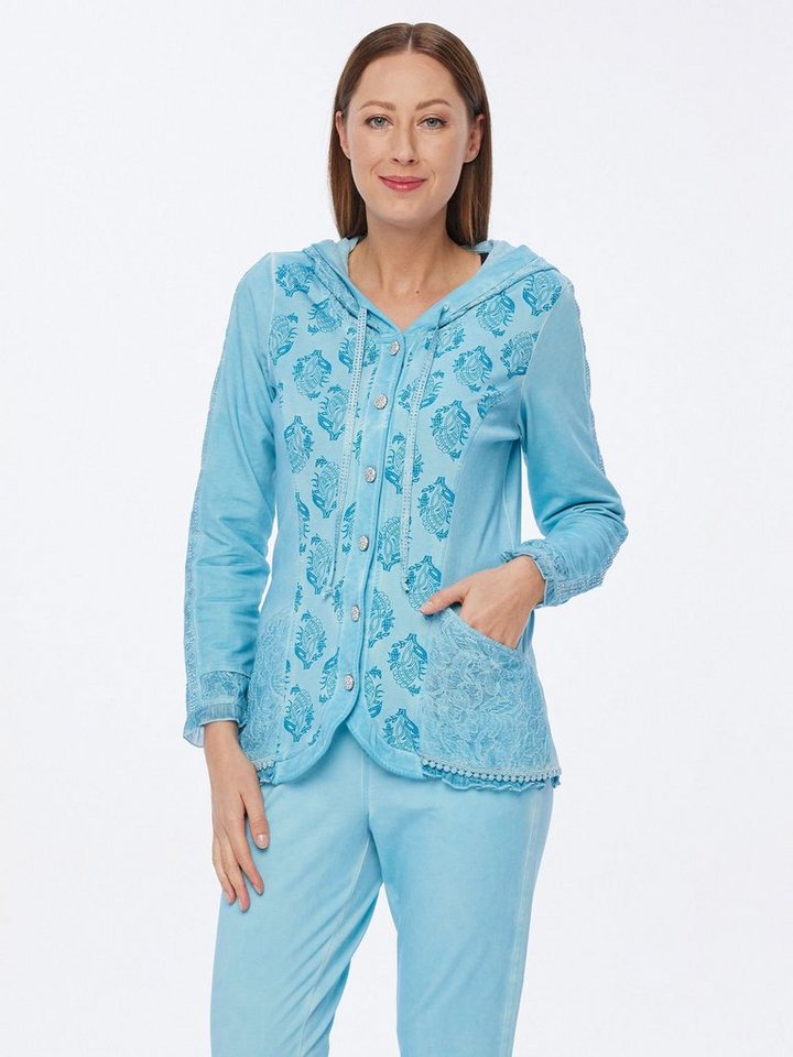 Body Needs Sweatjacke Jerseyjacke koerpernah mit Applikationen von Body Needs