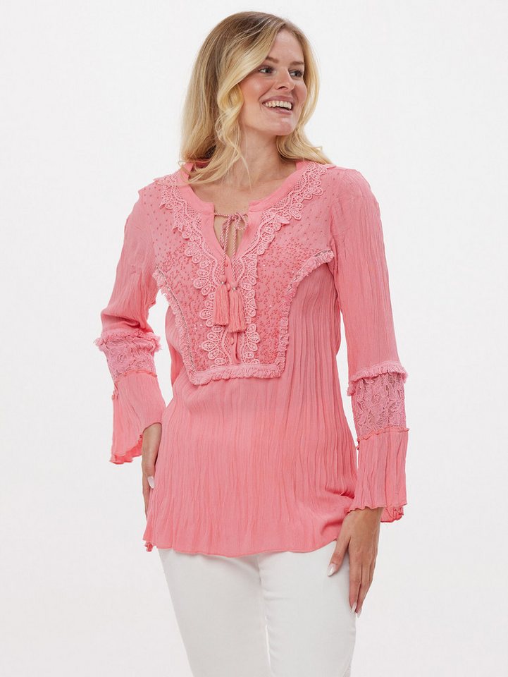 Body Needs Tunika Blusenshirt Figurumspielend in Crash Optik von Body Needs