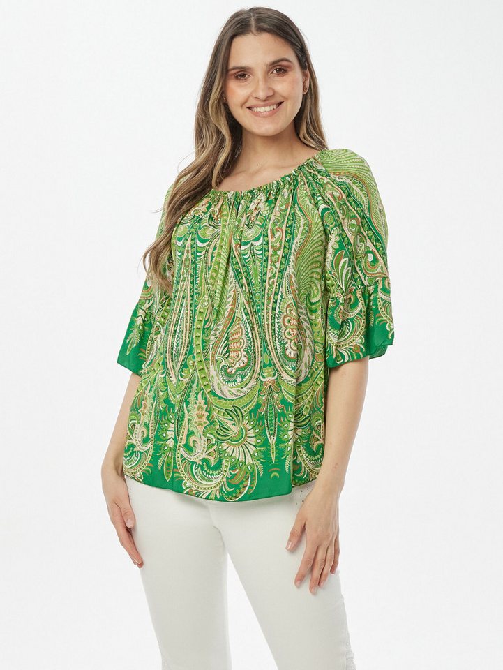 Body Needs Tunika Halbarmbluse Figurumspielend im Paisley Dessin von Body Needs