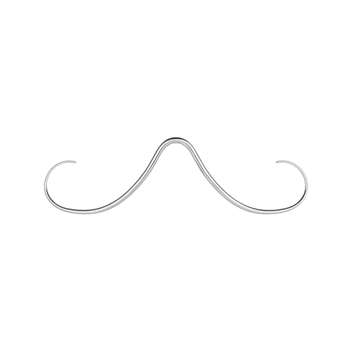 BodyAce 14G Nasenring Schnurrbart Septum Piercing, Gold Schwarz Über Nasenpiercing Weihnachten für Frauen Männer, Edelstahl Mustache Nase Piercing Schmuck (Silber) von BodyAce