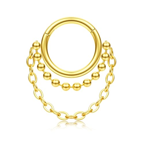 BodyBonita 16G Septum Piercing Klicker - 316L Edelstahl Nasenring für Frauen Männer Nasenpiercing Dangle Ohrringe Hoop Knorpel Conch Piercing Schmuck Tragus Daith Helix Gold 8 mm Chain Clicker BodyBonita 16G Septum Piercing Klicker - 316L Edelstahl Nasenring für Frauen Männer Nasenpiercing Dangle Ohrringe Hoop Knorpel Conch Piercing Schmuck Tragus Daith Helix Gold 8 mm Chain Clicker von BodyBonita