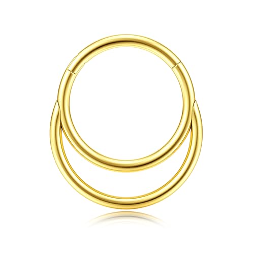 BodyBonita 18G Septum Piercing Klicker - 316L Edelstahl Nasenring für Frauen Männer Nasenpiercing Dangle Ohrringe Hoop Knorpel Conch Piercing Schmuck Tragus Daith Helix Gold 8 mm Crescent Layered BodyBonita 18G Septum Piercing Klicker - 316L Edelstahl Nasenring für Frauen Männer Nasenpiercing Dangle Ohrringe Hoop Knorpel Conch Piercing Schmuck Tragus Daith Helix Gold 8 mm Crescent Layered von BodyBonita
