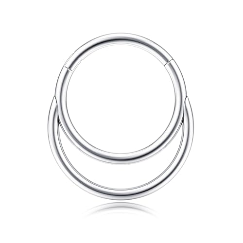 BodyBonita 18G Septum Piercing Klicker - 316L Edelstahl Nasenring für Frauen Männer Nasenpiercing Dangle Ohrringe Hoop Knorpel Conch Piercing Schmuck Tragus Daith Helix Silber 8 mm Crescent Layered BodyBonita 18G Septum Piercing Klicker - 316L Edelstahl Nasenring für Frauen Männer Nasenpiercing Dangle Ohrringe Hoop Knorpel Conch Piercing Schmuck Tragus Daith Helix Silber 8 mm Crescent Layered von BodyBonita