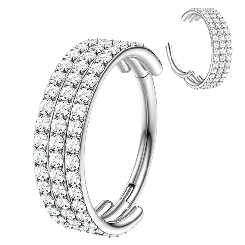 BodyBonita G23 Titan CZ Nasenring Creolen - 16G Septumringe Verdreifachen Nasenpiercings Clicker Knorpelohrring für Frauen Helix Rook Tragus Conch Piercing Schmuck Daith Ring 14 Karat Vergoldet 10mm BodyBonita G23 Titan CZ Nasenring Creolen - 16G Septumringe Verdreifachen Nasenpiercings Clicker Knorpelohrring für Frauen Helix Rook Tragus Conch Piercing Schmuck Daith Ring 14 Karat Vergoldet 10mm von BodyBonita