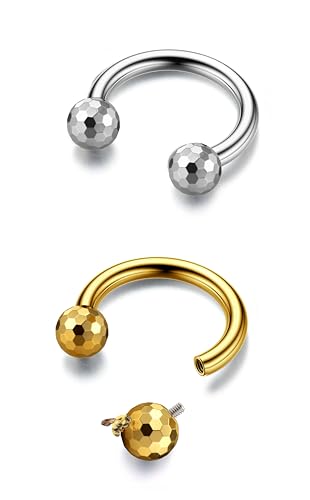 BodyBonita G23 Titan Hufeisen Septum Piercinge – 2 Stück ASTM F136 Titan-Nasenringe Circular Barbell 16G Conch Helix Rook Lip Nipple Piercing für Damen Herren Silber Gold 8 mm BodyBonita G23 Titan Hufeisen Septum Piercinge – 2 Stück ASTM F136 Titan-Nasenringe Circular Barbell 16G Conch Helix Rook Lip Nipple Piercing für Damen Herren Silber Gold 8 mm von BodyBonita
