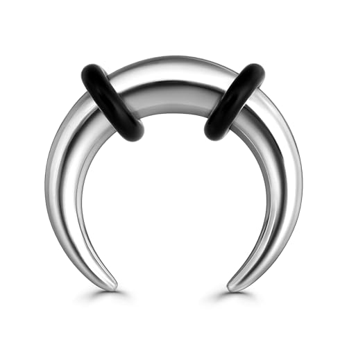 BodyBonita G23 Titan Septum Piercing 12G - Hufeisenpincher Nasenpiercing Schmuck ASTM F136 Titan Ohrringe für Frauen Männer Silber 12mm von BodyBonita