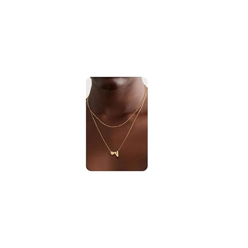BodyBonita Kette mit Buchstabe - Layered Halskette Damen Gold, 14K Vergoldet Initialen Halskette Layered Goldkette Kette Mit Namen, Exquisit Anhänger A-Z Namenskette Personalisierte für Damen Mädchen BodyBonita Kette mit Buchstabe - Layered Halskette Damen Gold, 14K Vergoldet Initialen Halskette Layered Goldkette Kette Mit Namen, Exquisit Anhänger A-Z Namenskette Personalisierte für Damen Mädchen von BodyBonita