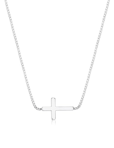 BodyBonita Kreuz Kette Damen Zierliche Silberne Halskette Mit AnhäNger Verstellbare Kette Wasserdichter Schmuck FüR Damen von BodyBonita