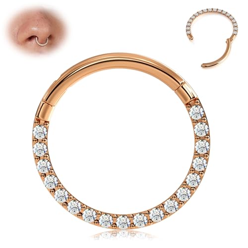 BodyBonita Scharnier CZ Septum Piercing 316L Edelstah Nasenring Creolen für Damen 16G Knorpelohrringe Conch Helix Piercings Schmuck Rook Tragus Lobe Daith 8 mm Roségold BodyBonita Scharnier CZ Septum Piercing 316L Edelstah Nasenring Creolen für Damen 16G Knorpelohrringe Conch Helix Piercings Schmuck Rook Tragus Lobe Daith 8 mm Roségold von BodyBonita