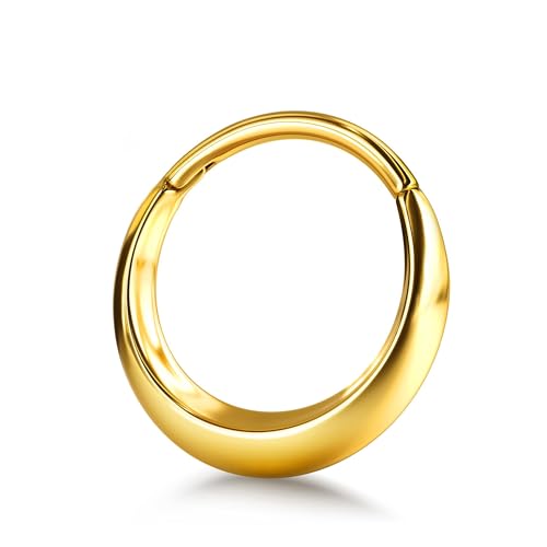 BodyBonita Silber Septum Piercing Schmuck 16G – Nasenring aus Edelstahl 316L für Männer und Frauen Nostril Piercing Septum Ring 10 mm Crescent von BodyBonita