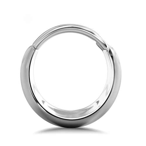 BodyBonita Silber Septum Piercing Schmuck 16G – Nasenring aus Edelstahl 316L für Männer und Frauen Nostril Piercing Septum Ring 10 mm Crescent von BodyBonita