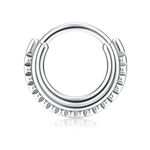BodyBonita Septum Piercing 16G – 316L Edelstahl Nasenpiercing Nasenring Reifen für Damen Herren Helix Conch Piercings Tragus Daith Knorpel Piercing Silber 8 mm Modern Majesty von BodyBonita