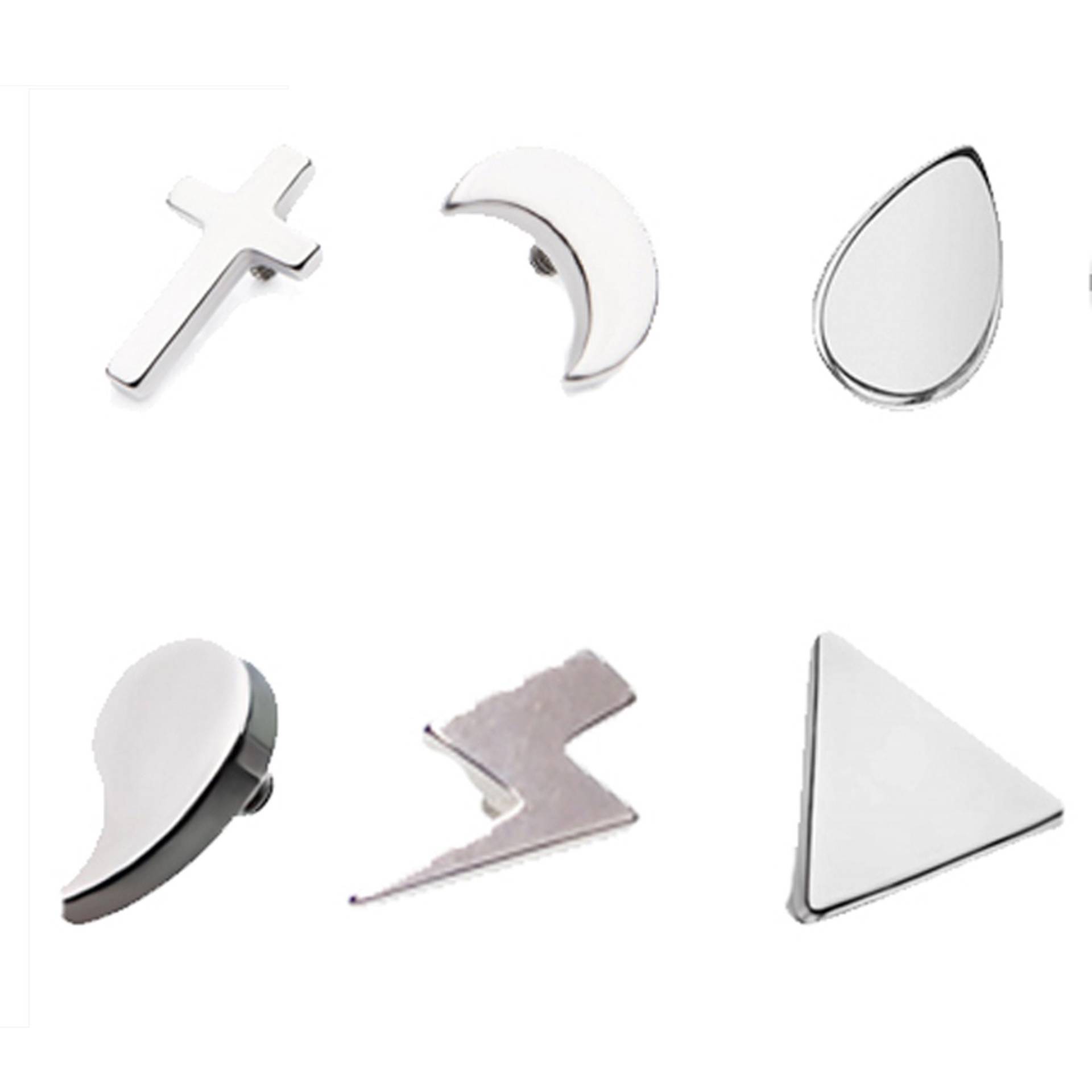 14G Dermal Top - Verschiedene Formen Mit Innengewinde 1, 2 Mm Gewinde, Titan Einlage von BodyClickers