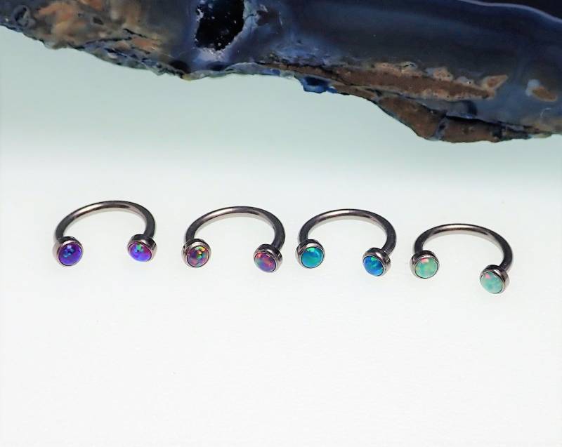 16G Hufeisen-Ring-Implantat Titan Astm F136 Mit Flachen Opalen-Scheiben Innengewinde 3 Mm Opale, Helix, Lippe, Knorpel 16G Hufeisen-Ring-Implantat Titan Astm F136 Mit Flachen Opalen-Scheiben Innengewinde 3 Mm Opale, Helix, Lippe, Knorpel von BodyClickers