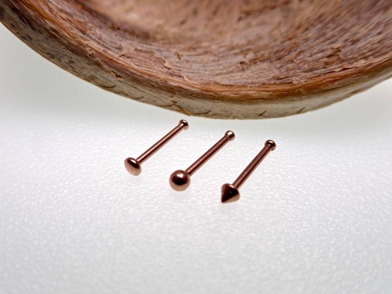 20G | 0, 8 Mm Rose Gold 3Er Set Chirurgenstahl Pin Nasenstecker Ringe 20G | 0, 8 Mm Rose Gold 3Er Set Chirurgenstahl Pin Nasenstecker Ringe von BodyClickers